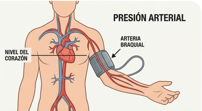 Comparativa entre tensiómetro de brazo o de muñeca según la anatomía arterial.