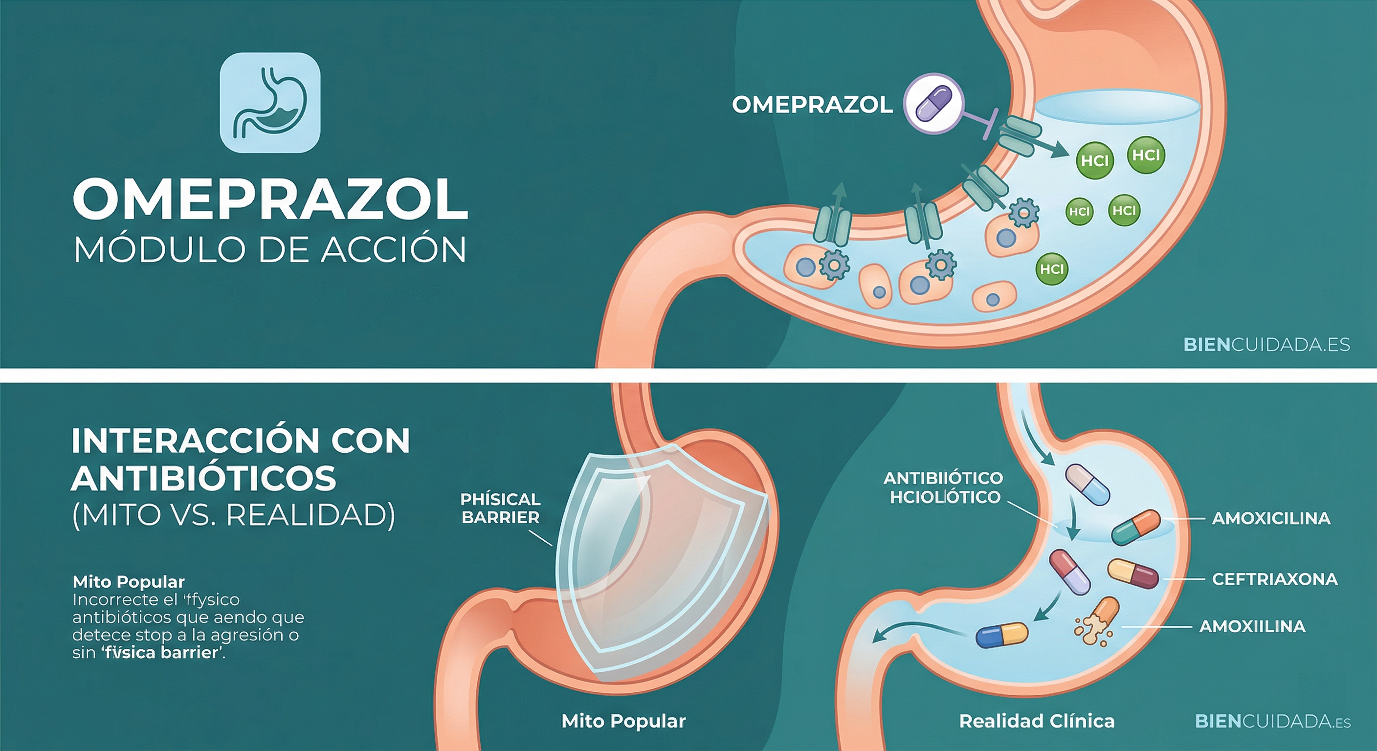 omeprazol y antibiótico